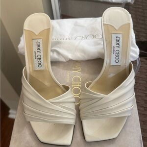 Jimmy Choo Latte Basil Mules